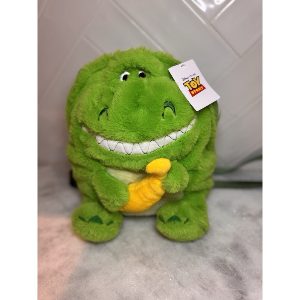 Disney Pixar Toy Story Rex Plush Backpack – Green Dinosaur Bag - NWT 7inX10in
